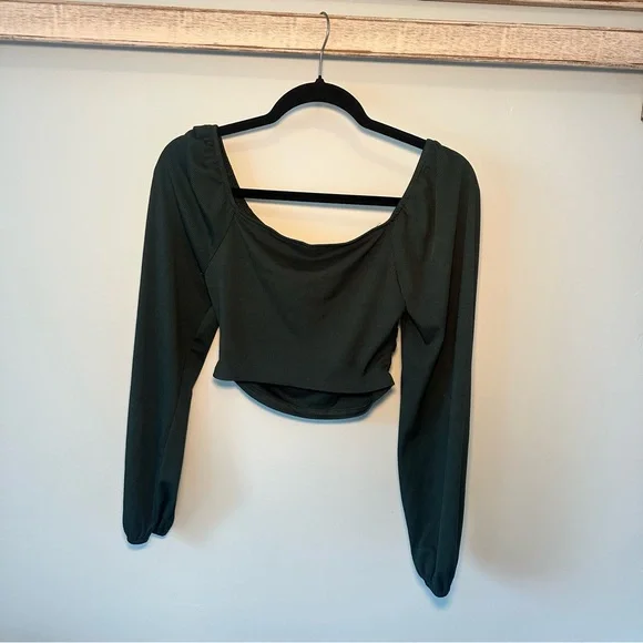 Dress up dark green Women's crop Top - Picture 2 of 2